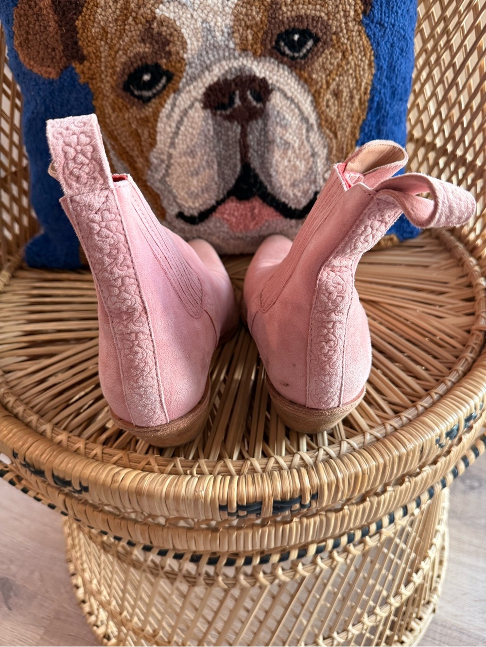 Spell Pink Suede Western Ankle Boots - Picture 3 of 5